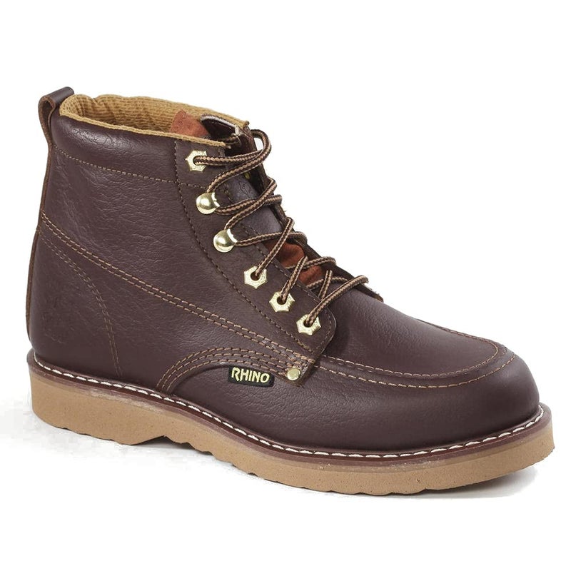 Rhino 62M28 6 inch Moc Toe Leather Work Boot - Brown 9